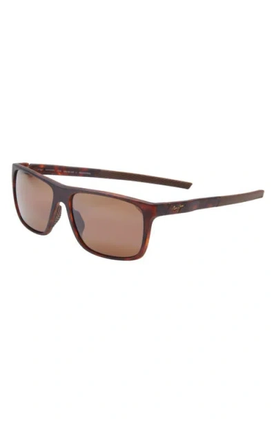 Maui Jim Lehopulu 58mm Polarizedplus2 Rectangular Sunglasses In Brown