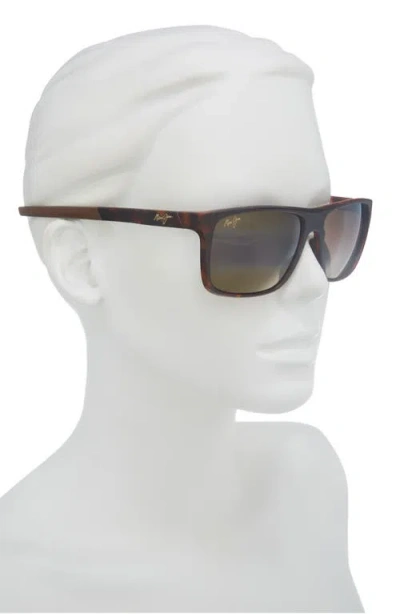 Maui Jim Lehopulu 58mm Polarizedplus2 Rectangular Sunglasses In Brown