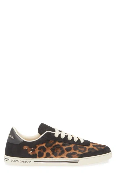 Dolce & Gabbana Women Printed Calf Hair Saint Tropez Light Sneakers In Animal Print