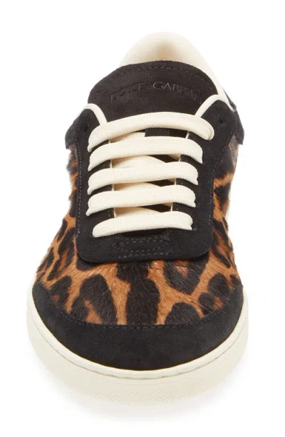 Dolce & Gabbana Women Printed Calf Hair Saint Tropez Light Sneakers In Animal Print