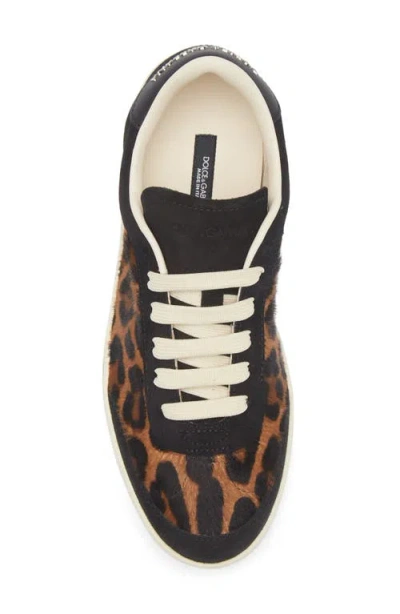 Dolce & Gabbana Women Printed Calf Hair Saint Tropez Light Sneakers In Animal Print