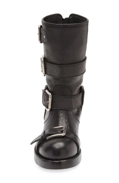Dolce & Gabbana Leather Boot With Buckles In Black