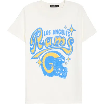 Junk Food Rams Street Art Graphic T-shirt In White