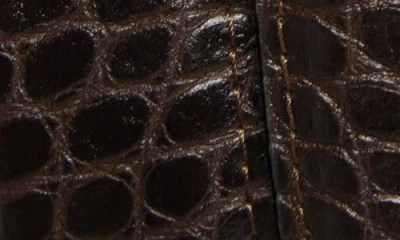 Noah Croc Embossed Metal Tip Leather Belt In Brown