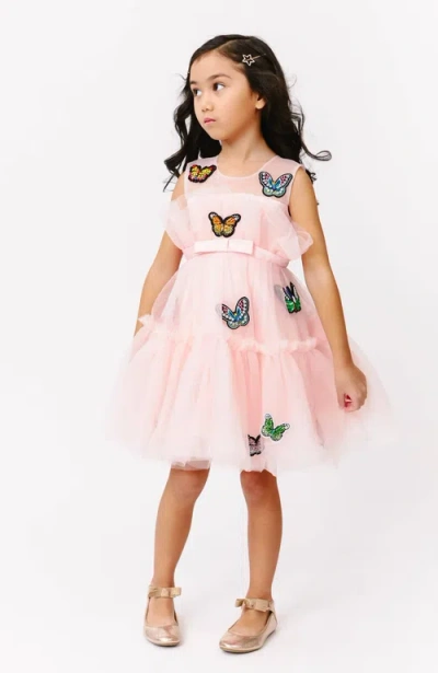 Lola + The Boys Butterfly Gem Tulle Dress In Purple