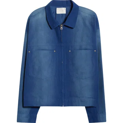 Pacsun Clyde Stud Detail Cotton Jacket In Blue