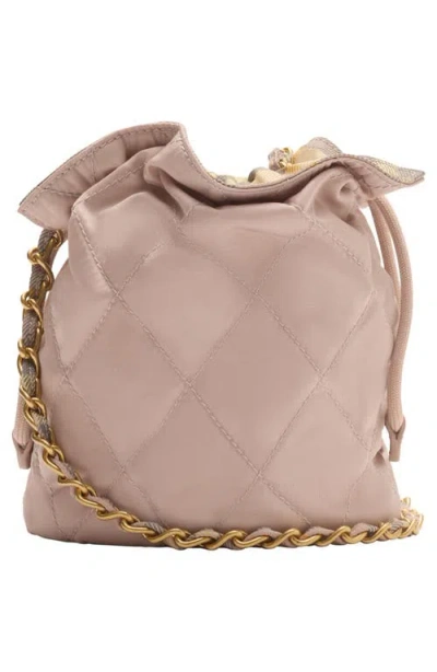 Burberry Horseshoe Quilted Nylon Pouch Bag In Pink