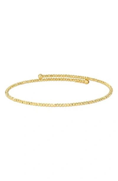 Bony Levy 14k Gold Beaded Bypass Wrap Bangle In Gold