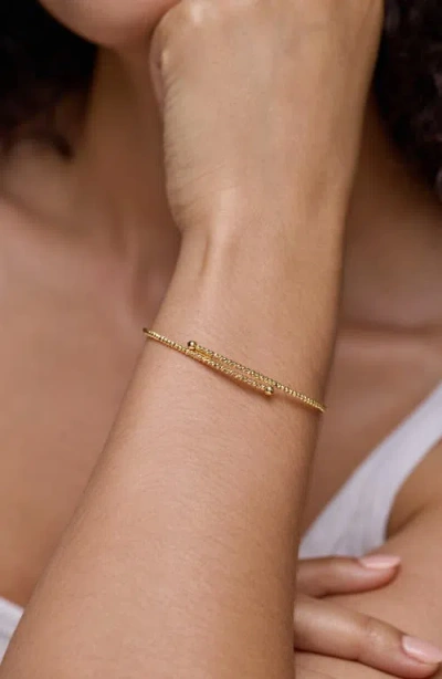 Bony Levy 14k Gold Beaded Bypass Wrap Bangle In Gold