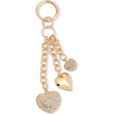 Chelsea28 Crystal Heart Bag Charm In Gold