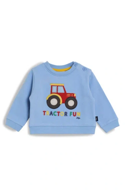 Jojo Maman Bébé Jojo Maman Bebe Tractor Sweatshirt & Joggers Set In Blue