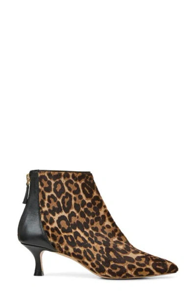 Bruno Magli Francesca Pointed Toe Kitten Heel Bootie In Animal Print