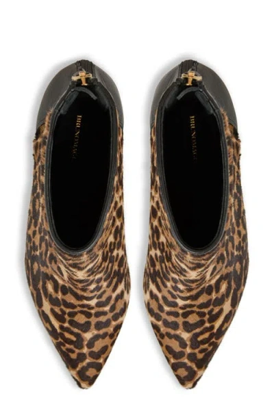 Bruno Magli Francesca Pointed Toe Kitten Heel Bootie In Animal Print