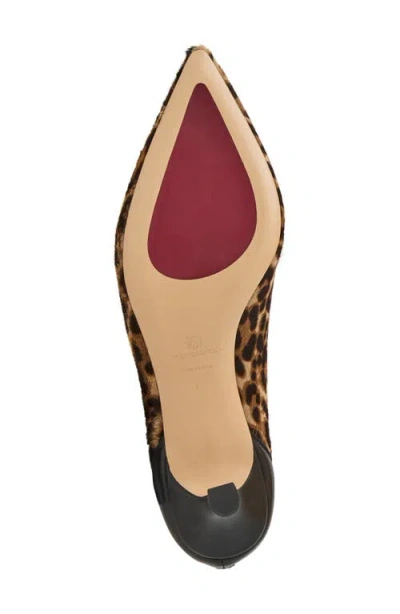 Bruno Magli Francesca Pointed Toe Kitten Heel Bootie In Animal Print