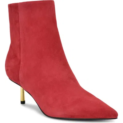 Nine West Hamesa Pointed Toe Bootie In Red