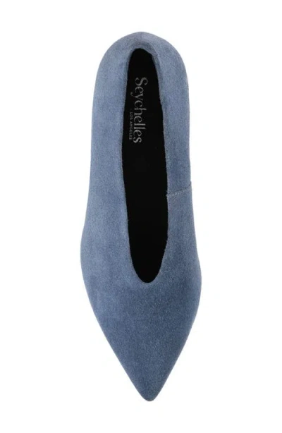 Seychelles Libertine Pointed Toe Kitten Heel Pump In Blue