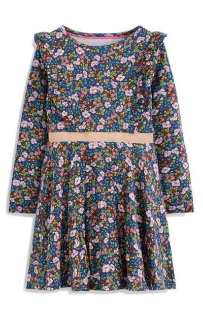Mini Boden Kids' Floral Long Sleeve Cotton Jersey Dress In Multi