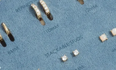 Chelsea28 Set Of 6 Opal & Cubic Zirconia Earrings In Metallic