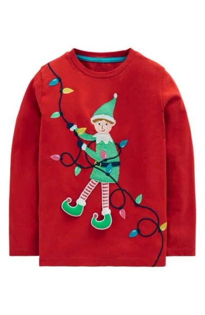 Mini Boden Kids' 3d Novelty Long Sleeve Cotton T-shirt In Red