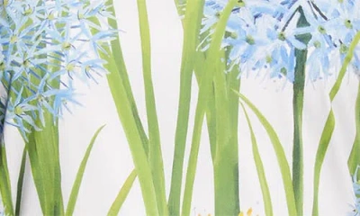 Oscar De La Renta Alliums Poplin Sleeveless Belted Midi Dress In Blue