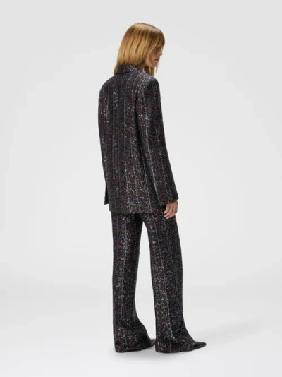 Missoni Double-breasted Checked Blazer Featuring Sequins In Black