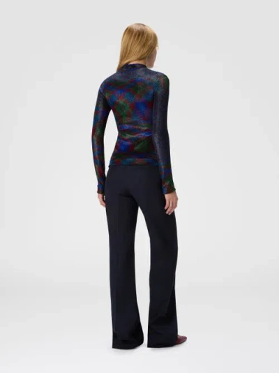 Missoni Turtleneck Sweater With Flame Pattern In Blue