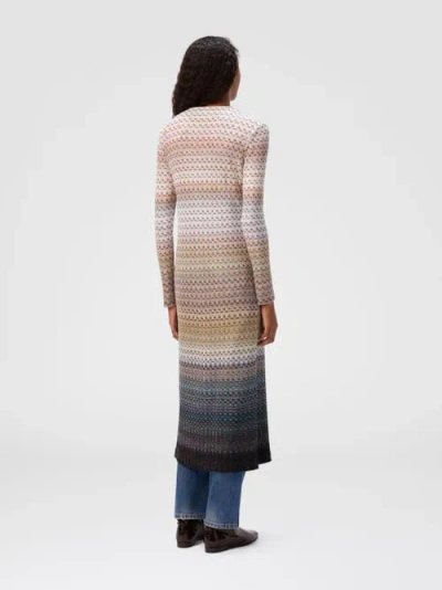Missoni Long Buttoned Cardigan In Viscose Blend In Multi
