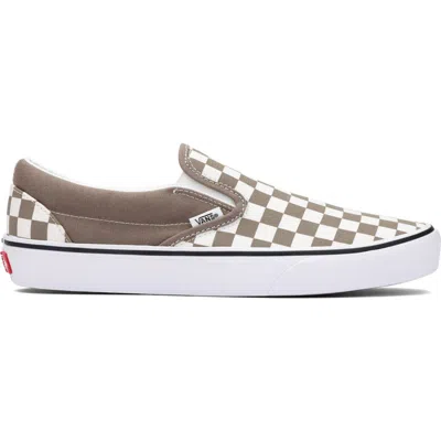 Vans Classic Slip On Sneakers Color Theory Checkerboard Walnut In Brown
