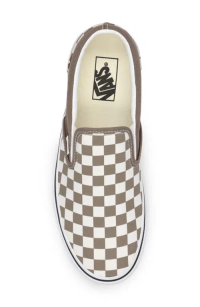 Vans Classic Slip On Sneakers Color Theory Checkerboard Walnut In Brown