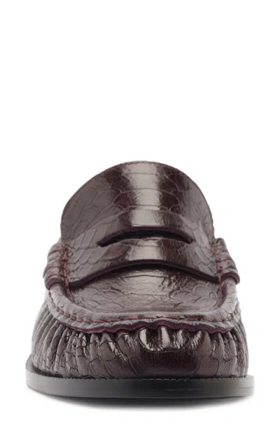 Schutz Snakeskin Tyche Loafer In Dark Plum, Women's At Urban Outfitters In Brown