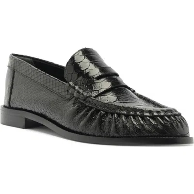 Schutz Snakeskin Tyche Loafer In Black, Women's At Urban Outfitters In Black