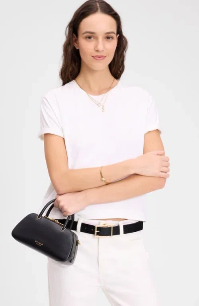 Kate Spade New York Mini Grace Fine Grain Leather Top Handle Bag In Black