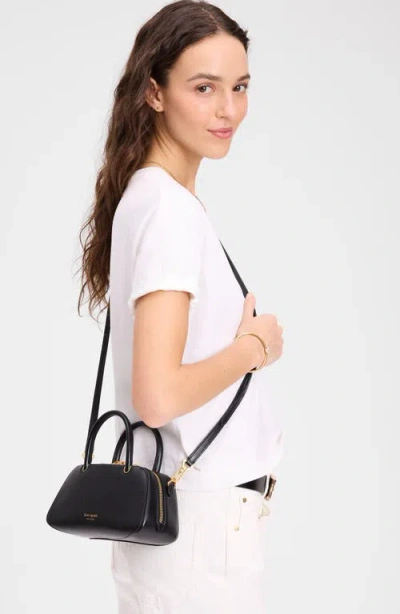 Kate Spade New York Mini Grace Fine Grain Leather Top Handle Bag In Black