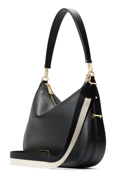 Kate Spade New York Large Liv Pebble Leather Hobo Bag In Black