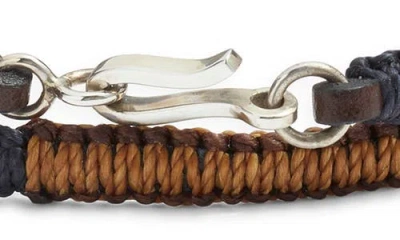 Caputo & Co Colorblock Macramé Double Wrap Bracelet In Brown