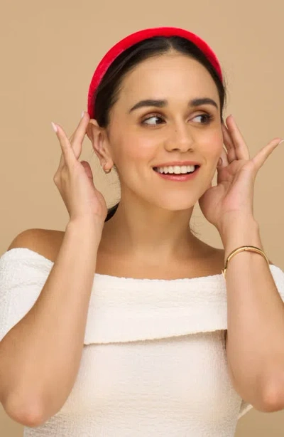 Kitsch 3-pack Assorted Velvet Headbands In Red