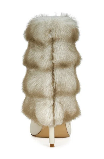 Azalea Wang Simon Faux Fur Bootie In Neutral