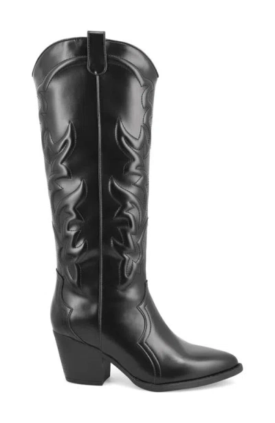 Mia Women's Spenser Pointed Toe Western Style Tall Boots In Black