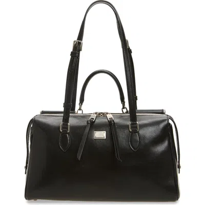 Dolce & Gabbana Black Leather Vittoria Handbag In Black