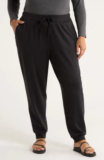 Eileen Fisher Terry Ankle Pants In Black