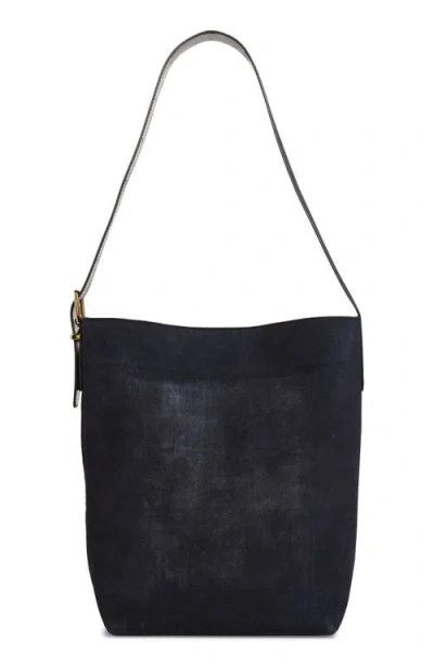 Madewell Essentials Suede Bucket Bag In Purple