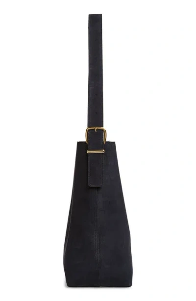 Madewell Essentials Suede Bucket Bag In Purple