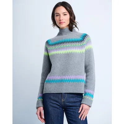 Lisa Todd Fireside Fair Isle Sweater In Gray