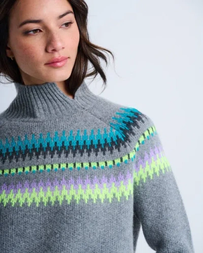 Lisa Todd Fireside Fair Isle Sweater In Gray