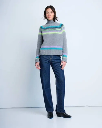 Lisa Todd Fireside Fair Isle Sweater In Gray