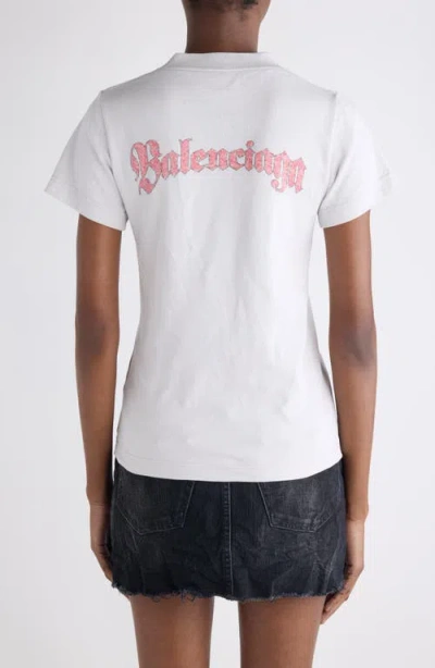Balenciaga White T-shirt With Logo Prints In White