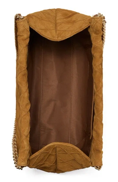 Tory Burch Fleming Soft Quilted Suede Hobo Bag In Brown