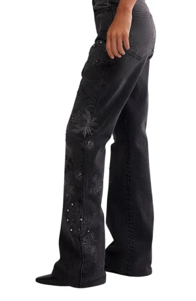 Free People Irie Embellished Bootcut Jeans In Black