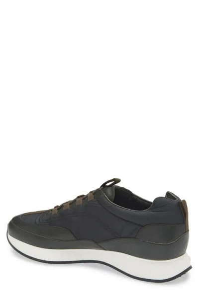 John Lobb Navy Blue Leather Sneakers In Black