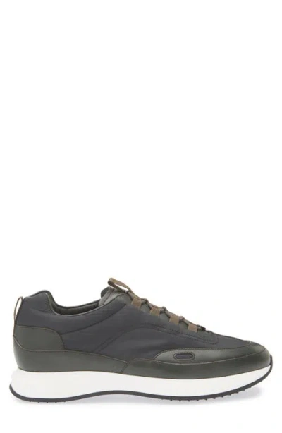 John Lobb Navy Blue Leather Sneakers In Black